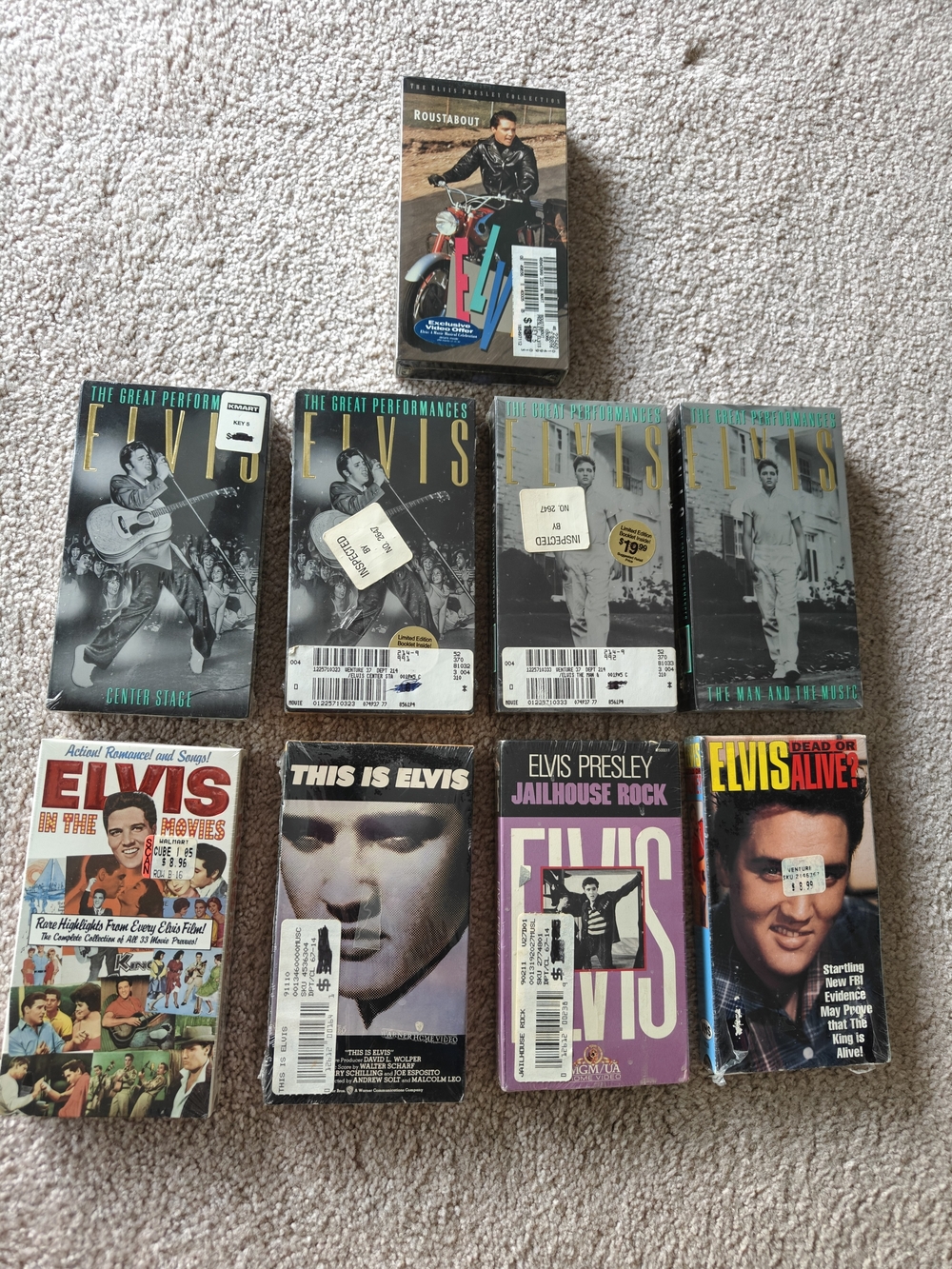 Elvis Presley 9 Vintage Assorted VHS Tapes - Factory Sealed